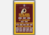 Washington Redskins NFL 3x5 Flag All Championship Retro Commanders Logo