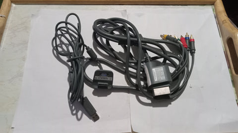 Xbox 360 Controller Charge Cable + HD Component AV Cable Bundle