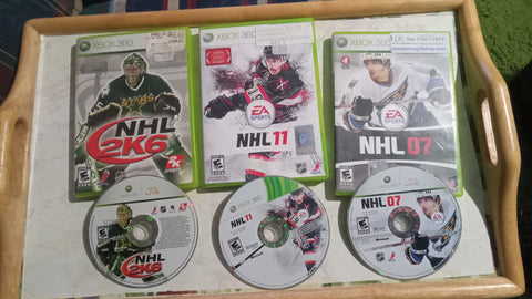 Xbox 360 Lot NHL 2K6 NHL 11 NHL 07 Tested Xbox 360 Game Bundle