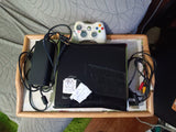 Xbox 360 S Slim Console + System Cables + Controller (Stick Drift)
