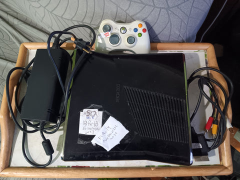 Xbox 360 S Slim Console + System Cables + Controller (Stick Drift)