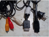 Playstation OEM Sony AV Cord + Power Cable BUNDLE for PS2 Fat + PS1 Consoles