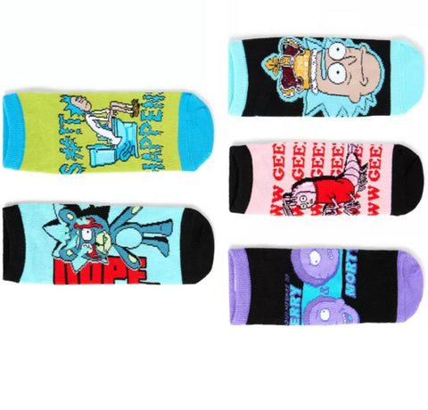 Rick and Morty Ankle Socks Multi-Pack 5 Pairs