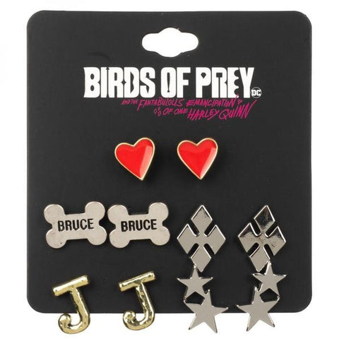 Birds of Prey Harley Quinn 5-Pack Earrings