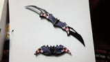 Batman USA Flag Double Blade 12 Inch Spring Assited Folding Pocket Knife