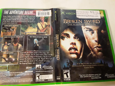 Broken Sword The Sleeping Dragon Used Original Xbox Video Game