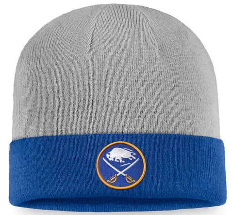 Buffalo Sabres NHL Cuffed Knit Gray & Royal Blue Beanie Hat