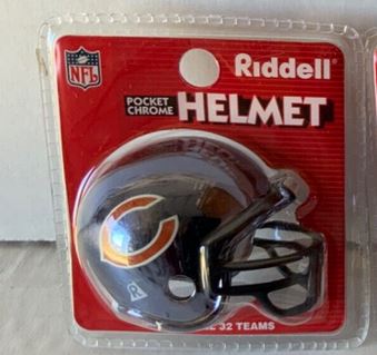 Chicago Bears NFL Riddell Speed Pocket Chrome Mini Football Helmet