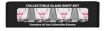 Chicago Bulls NBA 2oz. Four-Piece Cup Shot Glass Set