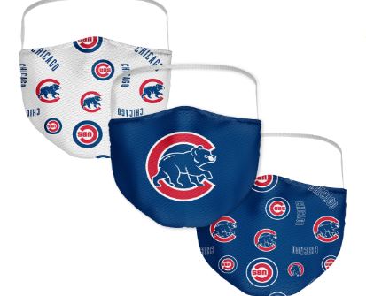 ***50OFF*** Chicago Cubs MLB Adult All Over Logo Face Covering 3-Pack Mask