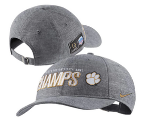 Clemson Tigers NCAA Nike College Football Playoff 2019 Fiesta Bowl Champions Adjustable Charcaol Hat