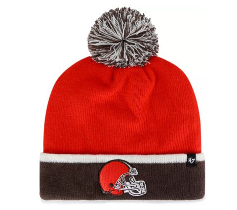 Cleveland Browns NFL Baraka Thunder Cuffed Pom Knit 47 Brand Beanie Hat