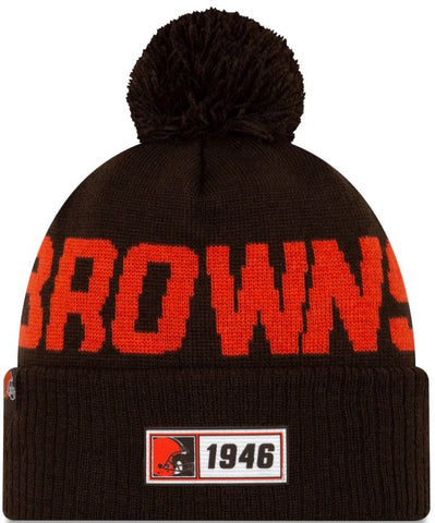 Cleveland Browns New Era NFL Sideline Road Official Sport Knit Pom Beanie Hat