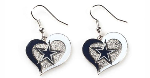 Dallas Cowboys NFL Heart Swirl Earrings