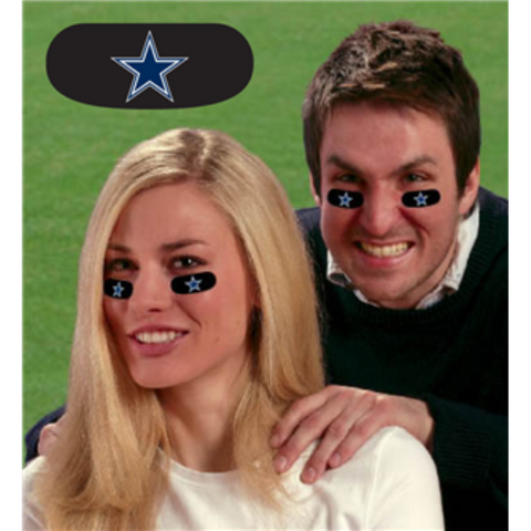 Dallas Cowboys NFL Vinyl Face Decorations 6 Pack Eye Black Strips