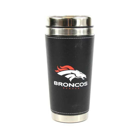 ***50off*** Denver Broncos NFL Leather Wrapped Stainless Steel Tumbler Cup