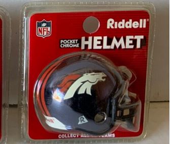 Denver Broncos NFL Riddell Speed Pocket Chrome Mini Football Helmet