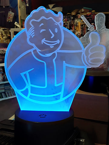 Fallout Vault Boy Video Game Mascot Color Changing LED Night Light