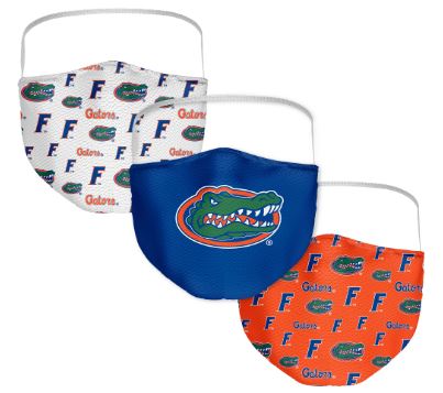 Florida Gators NCAA Adult All Over Logo Face Covering 3-Pack Masks