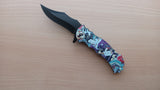 Geisha Musician Dao Blade 8 Inch Spring Assisted Folding Pocket Knife