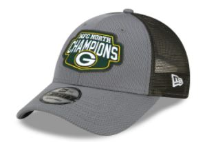 Green Bay Packers NFL New Era 2021 NFC North Division Champions Trucker 9FORTY Adjustable Hat - Graphite