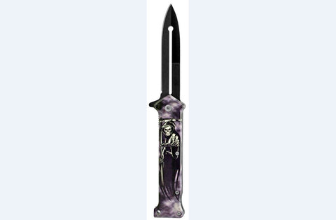 Grim Reaper 8 Inch Split Blade Spring Assisted Folding Pocket Knife
