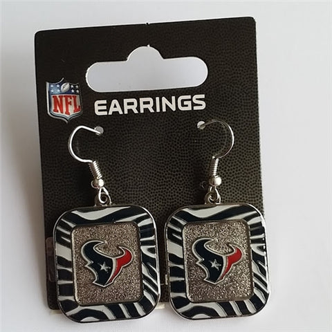 Houston Texans NFL Zebra Stripes Dangle Earrings