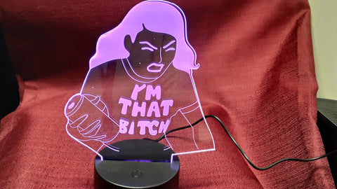 I'm That Bitch Crazy Chick Beer Can Color Changing LED Night Light