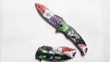 Joker Card in Hand Blade 8.5 Inch Spring assisted Folding Pocket Knife