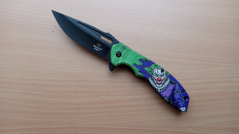 Joker Comic 8 Inch Classic Style Spring Assisted Folding Pocket Knife
