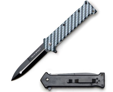 Joker Striped Black Split Blade Why So Serious Spring Assisted Folding Knife