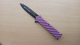 Joker Striped Purple Split Blade Why So Serious Spring Assisted Folding Knife