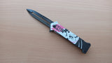 Joker White 8 Inch Split Blade Why So Serious Spring Assisted Folding Pocket Knife 3.2