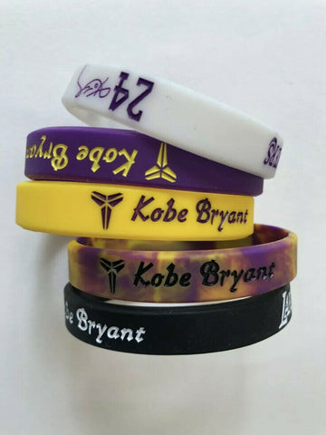 Kobe Bryant Black Mamba Los Angeles Lakers NBA Silicone Rubber Bracelet Wrist Band