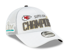 Kansas City Chiefs NFL New Era Super Bowl LIV Champions Locker Room 9FORTY Adjustable Hat White