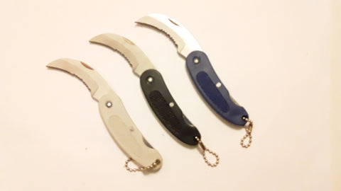 Keychain 4.75 Inch Curved Blade Folding Pocket Knife Various Colors
