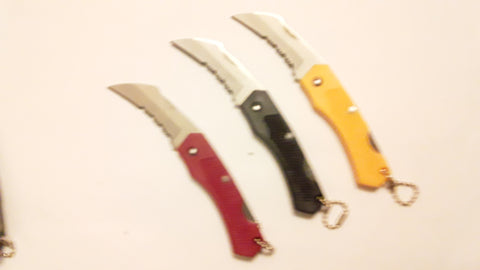 Keychain 4.75 Inch Half Serrated Blade Folding Pocket Knife Various Colors