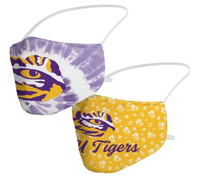 LSU Tigers NCAA Adult Duo Face Covering 2-Pack Masks