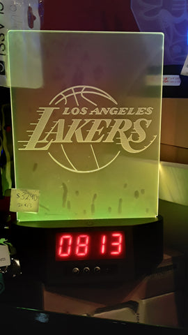 ***50OFF*** Los Angeles Lakers NBA Color-Changing LED Military Time Clock Night Light Lamp