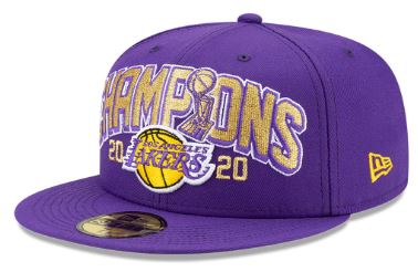 Los Angeles Lakers NBA New Era 2020 NBA Finals Champs AOL 59FIFTY Fitted Hat - Purple