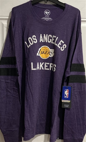 Los Angeles Lakers NBA Purple Scramble Club Men's Long Sleeve Tee Shirt