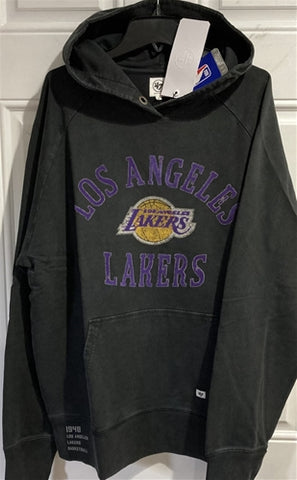 Los Angeles Lakers NBA 47 Brand Washed Jet Black Baxter Hoodie