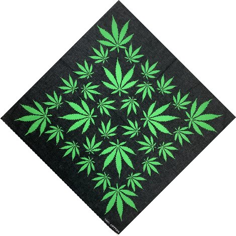 Marijuana Black Bandana Pot Leaf Design