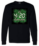 Marijuana Gildan Ultra Cotton It's 420 Somewhere Long Sleeve Shirt M-L