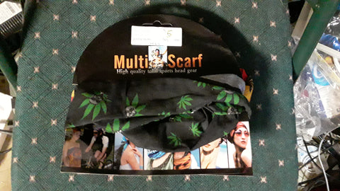 Marijuana Multifunctional Gaiters Head Wrap Bandana Pot Leaf Design