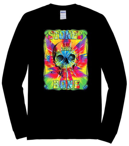 Marijuana Stoned To The Bone Skull Skull Tie Dye Long Sleeve Shirt XX