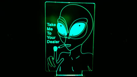 Marijuana Take Me To Your Dealer Alien Color Changing LED Night Light