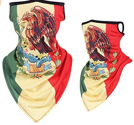 Mexican Golden Eagle Choking Snake Flag Face Mask With Ear Loops
