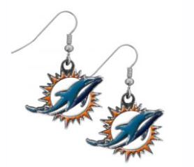 Miami Dolphins Logo NFL Dangle Earrings