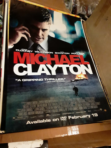Michael Clayton 2007 George Clooney Tom Wilkinson Tilda Swinton Sydney Pollack Jennifer Ehle Michael O'Keefe Movie Poster 27x40 USED
